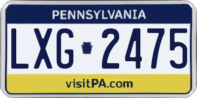 PA license plate LXG2475