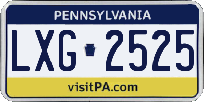 PA license plate LXG2525