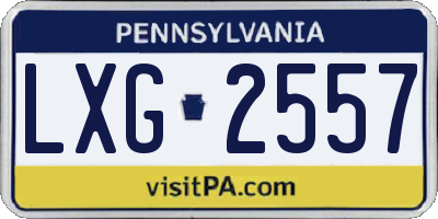 PA license plate LXG2557