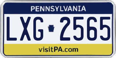 PA license plate LXG2565