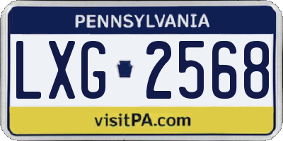 PA license plate LXG2568