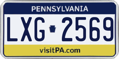 PA license plate LXG2569