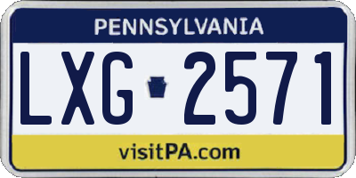 PA license plate LXG2571