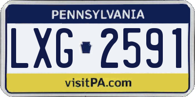 PA license plate LXG2591