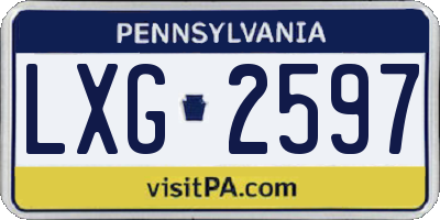 PA license plate LXG2597