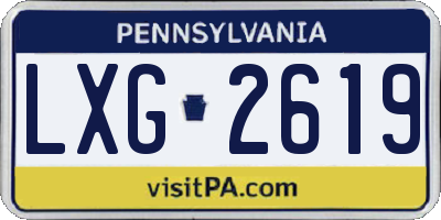 PA license plate LXG2619