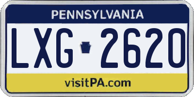 PA license plate LXG2620
