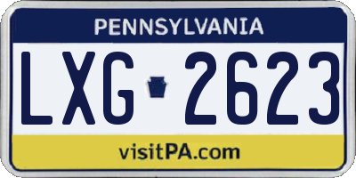 PA license plate LXG2623