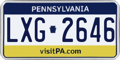 PA license plate LXG2646
