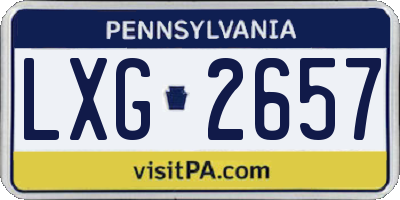 PA license plate LXG2657