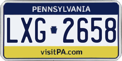 PA license plate LXG2658
