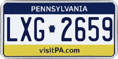 PA license plate LXG2659