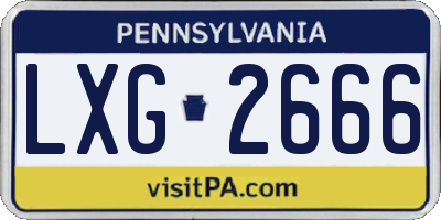 PA license plate LXG2666