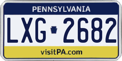 PA license plate LXG2682