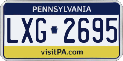 PA license plate LXG2695