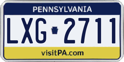 PA license plate LXG2711