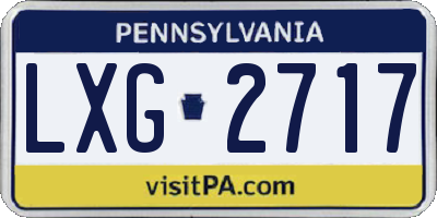 PA license plate LXG2717