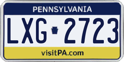 PA license plate LXG2723