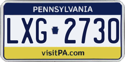 PA license plate LXG2730