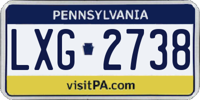 PA license plate LXG2738