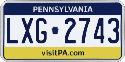 PA license plate LXG2743