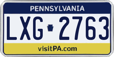 PA license plate LXG2763