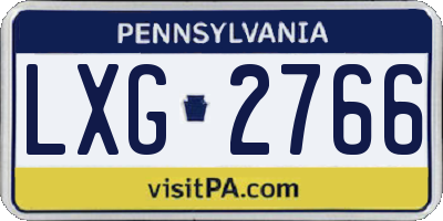 PA license plate LXG2766