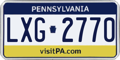 PA license plate LXG2770