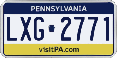 PA license plate LXG2771