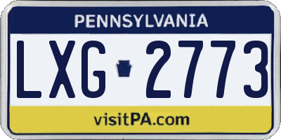 PA license plate LXG2773