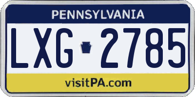 PA license plate LXG2785