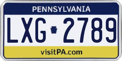 PA license plate LXG2789