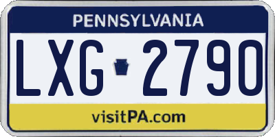 PA license plate LXG2790