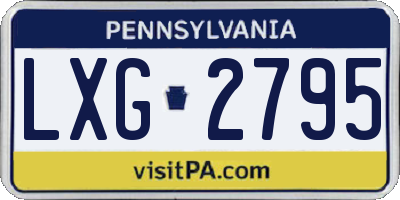 PA license plate LXG2795