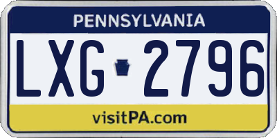 PA license plate LXG2796