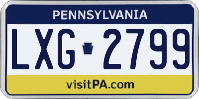 PA license plate LXG2799