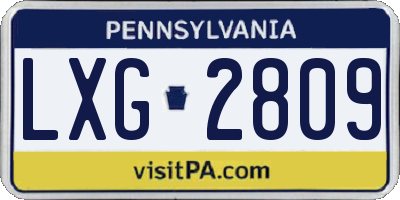 PA license plate LXG2809
