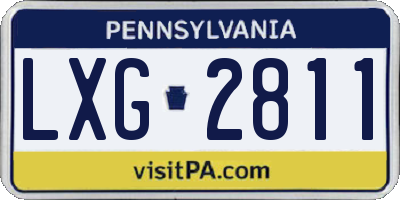 PA license plate LXG2811