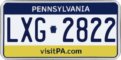 PA license plate LXG2822