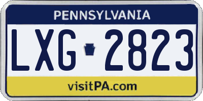 PA license plate LXG2823