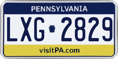 PA license plate LXG2829