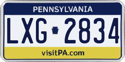 PA license plate LXG2834