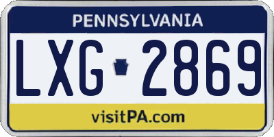 PA license plate LXG2869