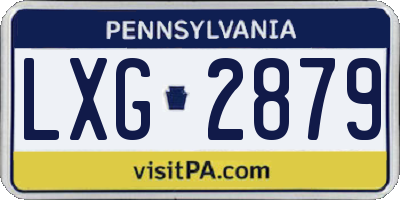 PA license plate LXG2879