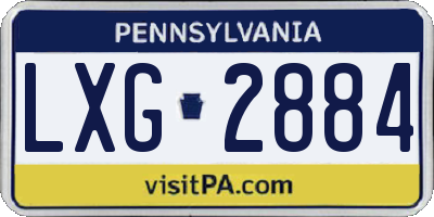 PA license plate LXG2884
