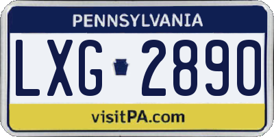 PA license plate LXG2890
