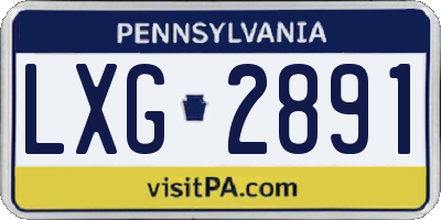 PA license plate LXG2891