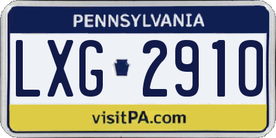 PA license plate LXG2910