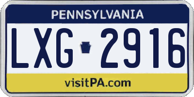 PA license plate LXG2916