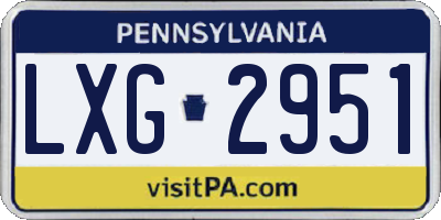 PA license plate LXG2951